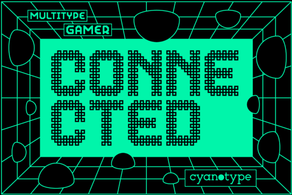 Gamer Connected Font: A Pixelated Display Typeface for Trendy Designers