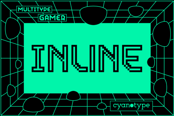 Gamer Inline: A Pixelated Display Font for Creative Projects