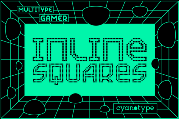 Gamer Inline Squares Font for Bold Branding and Trendy Design